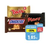 Čokoladica 3 pack Snickers, Twix ili Mars 3 x 45 - 3 x 50 g