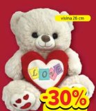 Plišani medo sa srcem visina 26 cm, 1 kom.