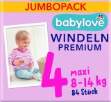 babylove premium pelene jumbo maxi vel.4 (8–14kg), 84kom