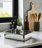 INOX PEKAČ SA STAKLENIM POKLOPCEM dim.: 30 x 24 cm 1 kom