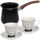 SET ŠALICA I POSUDA ZA KAVU BLACK WHITE 5 komada u setu 1 set