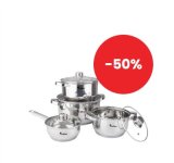 Set posuda za kuhanjei poklopaca, dimenzija 18,20,24 cm Cheffino 8 komada u setu