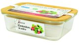 Staklena posuda s bambus poklopcem pravokutna, 1,52 l, 1 kom
