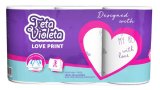 Teta Violeta PAPIRNATI RUČNIK love print, 3 sloja, 3 role
