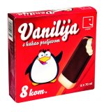 Sladoled štapić vanilija s preljevom od čokolade Smiješak, 560 ml (8 x 70 ml)