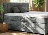 Boxspring krevet Cres, boja: siva, postolje s bonell opružnom jezgrom, 5-zonski madrac s džepićastom opružnom jezgrom visine 20 cm, nadmadrac visine 6 cm, dim.: 160x200 cm, vanjske dim.: 165x120x215 