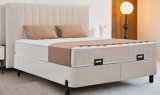 Krevet Cloud, tapeciran, boja: bež, madrac s džepićastom opružnom jezgrom visine 25 cm, dim.: 180x200 cm, vanjske dim.: 191x126x210 cm, visina ležaja 66 cm, sanduk za posteljinu uključen u cijenu (00