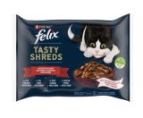 FELIX Tasty Shreds Multipack, s govedinom/piletinom/pačetinom/puretinom, 4x80g