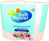 Toaletni papir Soft Flower 3-slojni, 4/1 1 pakiranje