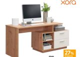 Pisaći stol Arti, dekor artisan hrast/bijela, 2 ladice, 2 police, dim.: 166x75x65 cm (07780055/01)