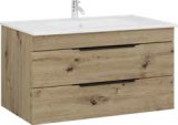 Element s umivaonikom Sana, boja: artisan hrast, keramički umivaonik, dim.: 80x45x46 cm