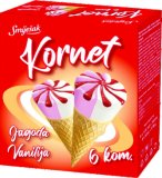 Sladoled Smiješak Jagoda/vanilija 6 x 120 ml