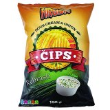 Čips rebrasti Sour Cream & Onion, Bacon Hrusk, 150 g
