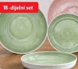 Set tanjura • porculan • boja: roza ili zelena