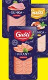 GUŠTI dimljena vratina ili pečenica, Pikant narezak ili šunka u ovitku 100 g