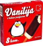 Sladoled Smiješak Vanilija, kakao 8 x 70 ml