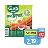 Hrenovke, od pilećeg i purećeg mesa Gušti 1000 g