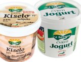 Mlijeko kiselo čvrsto 3,2% m.m., jogurt čvrsti 3,2% m.m. ‘z bregov, 900 g 1 kg = 2,43 € MPC 2.5.2025.: 2,55 €