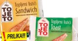 Topljeni listići Toast, Sandwich ToJeTo, 120 g, 1 kg = 7,08 € MPC 2.5.2025.: 1,39 €