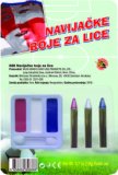 Navijačke boje za lice crvena, bijela i plava