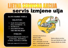 Ljetna servisna akcija - servis izmjene ulja do 31.07.2018.