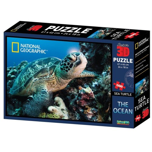 Slagalica NATIONAL GEOGRAPHIC, Super 3D Puzzle, Morska kornjača, 500 ...