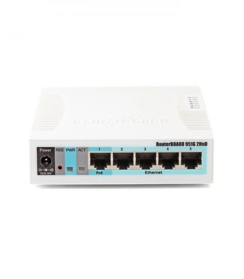 Router MikroTik RB951G-2HND, 600Mhz CPU, 128MB RAM, 5×Gigabit LAN, 2 ...