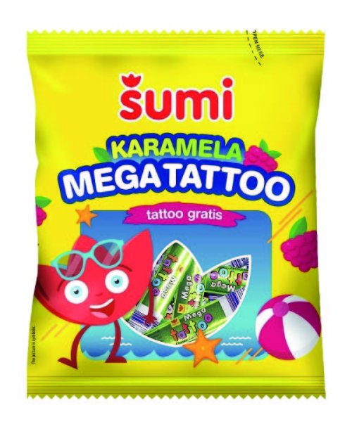 Bomboni karamele mega tattoo Šumi 74 g - Studenac - Akcija - Njuškalo ...