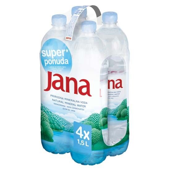 Prirodna mineralna voda, negazirana Jana 4x1,5 l - Plodine - Akcija ...